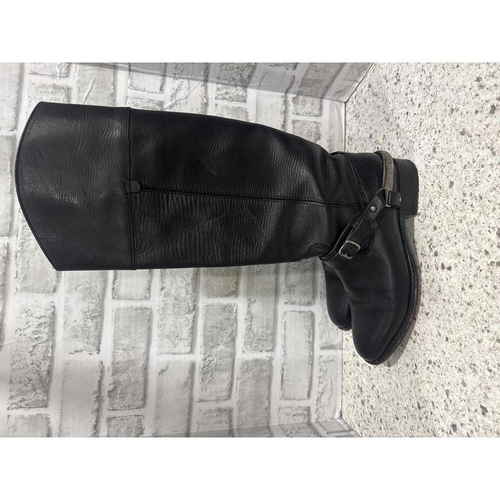 Frye Lindsay Spur Tall Black Leather Harness Riding Boots